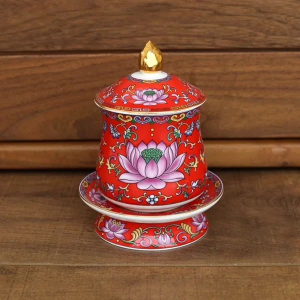Bộ chung nắp Phước Lộc gốm sứ thờ cúng bàn thờ - Image 5