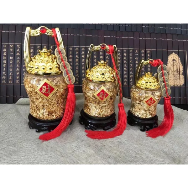 Phong thủy bình hồ lô, lư tụ tài, thùng vàng nước vàng lá thu hút tài lộc - Image 5