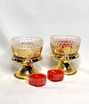 Chân đế đèn cày, trang trí, trưng bày bàn thờ (Để nến, đèn cầy tealight)