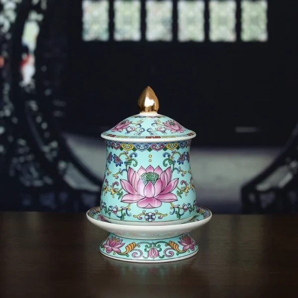 Bộ chung nắp Phước Lộc gốm sứ thờ cúng bàn thờ - Image 4