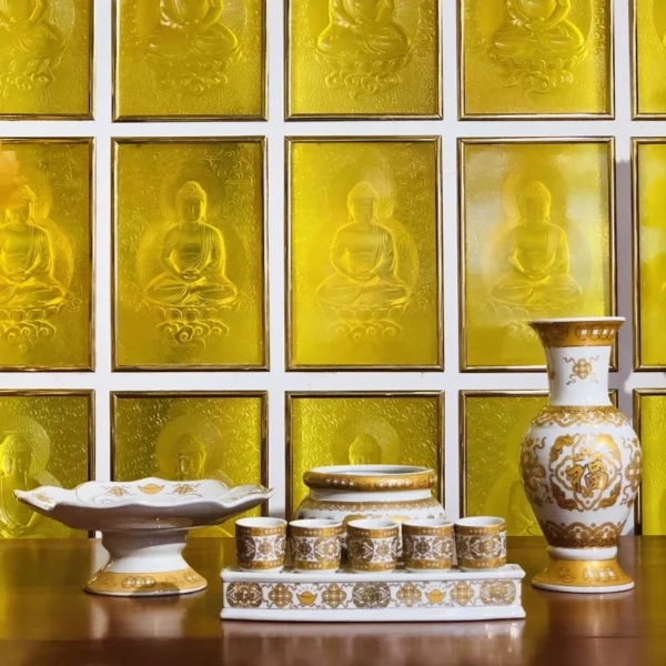Bộ thờ cúng bằng sứ Hoàng Tài Phước