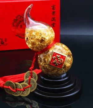 Hồ lô xoay vàng lá phong thủy, thu hút tài lộc