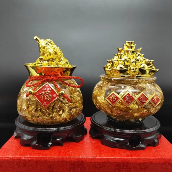 Phong thủy bình hồ lô, lư tụ tài, thùng vàng nước vàng lá thu hút tài lộc - Image 2