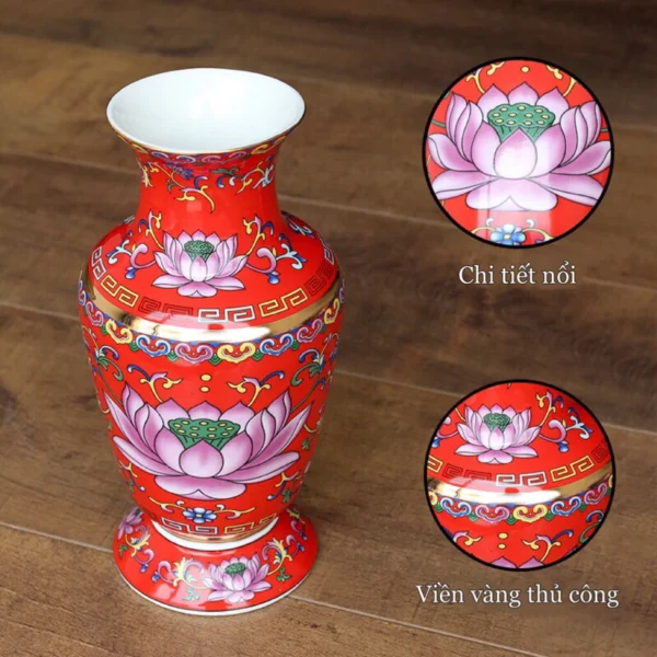 Bình bông, lọ hoa sen Phước Lộc, bộ thờ cúng phong thuỷ Phật giáo - Image 6
