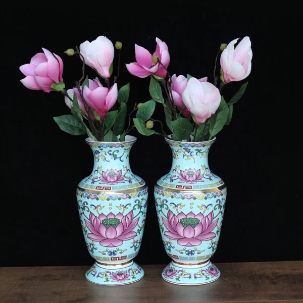 Bình bông, lọ hoa sen Phước Lộc, bộ thờ cúng phong thuỷ Phật giáo - Image 2