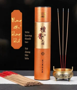 Nhang đàn hương không khói 100% tự nhiên, mùi hương thanh tao, phong thủy, 600 cây tiết kiệm